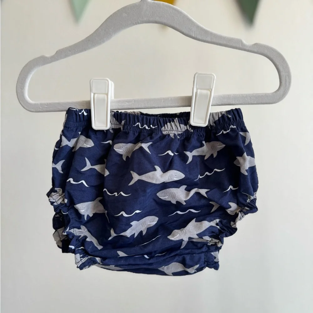NWT POTTERY BARN | Navy Blue Shark Diaper Cover